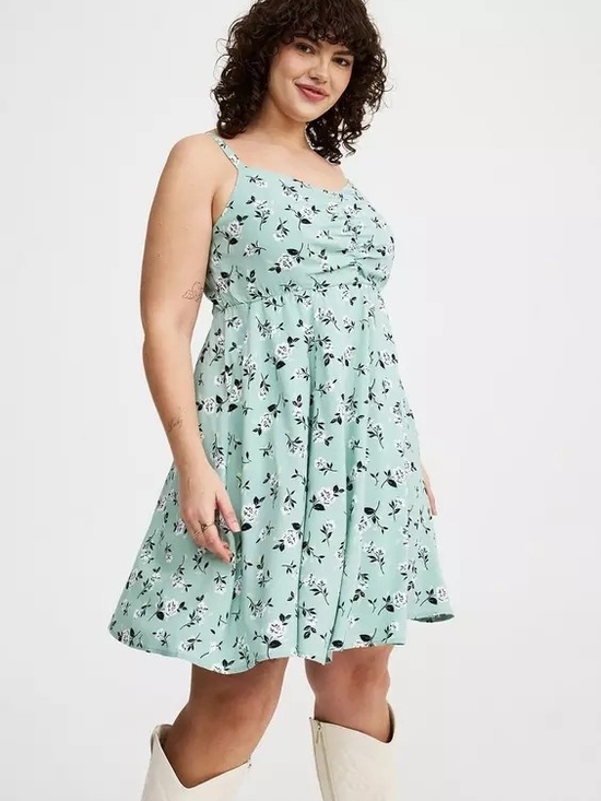 torrid Dresses & Skirts - Torrid Mini Floral A-Line Sundress Challis Skater Dress Size 0X (12,L)